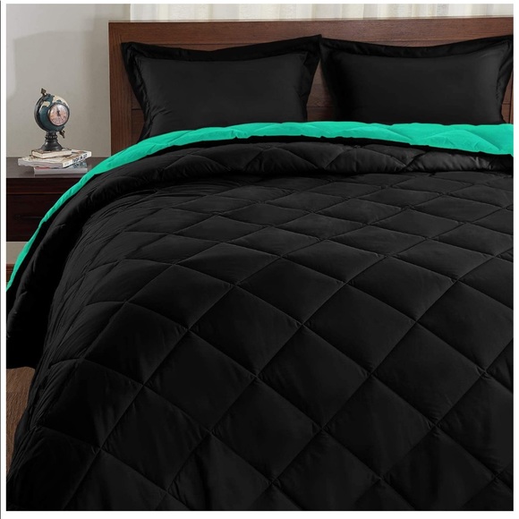 Bedding Mint Leafblack Comforter Set Queen With 2 Pillow Poshmark